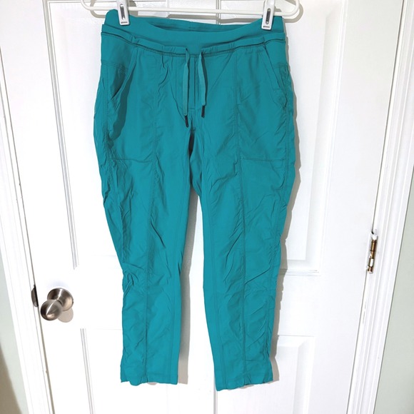 Lululemon Pants - Lululemon‎ Beyond the Studio Crop Teal Green Drawstring Jogger Pants Womens 6
